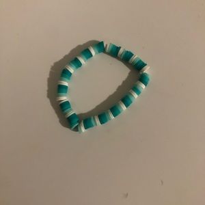 Teal clay bead braclett